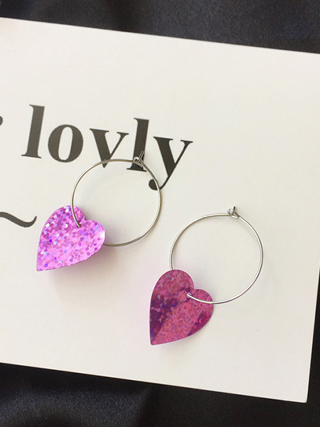 Alloy Hoop Heart Shaped  Earring