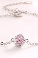 White Gold Plated Flower Crystal Bracelet