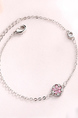 White Gold Plated Flower Crystal Bracelet