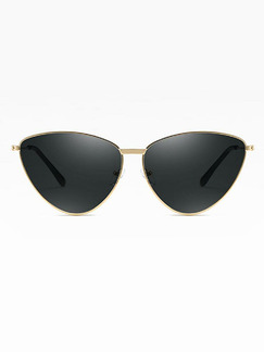 Black Solid Color Metal Triangle Sunglasses