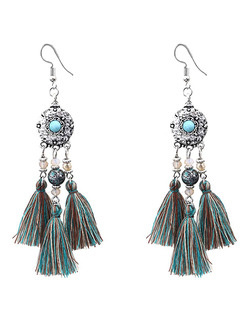 Alloy Hook Retro Tassel  Earring