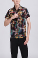 Colorful Collared Button Down Tropical Men Shirt for Casual Party Beach