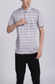 Gray Collared Chest Pocket Polo Men Shirt for Casual Party Office