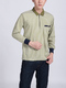 Light Brown Chest Pocket Collared Polo Plus Size Long Sleeves Men Shirt for Casual Party Office