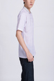 White Collared Chest Pocket Polo Men Shirt for Casual Party Office