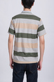 Colorful Striped Collared Chest Pocket Polo Men Shirt for Casual Party Office