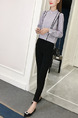 Grey and  Black Slim Contrast Linking Two-Piece Stand Collar Plus Size Long Sleeve Jumpsuit for Casual Office