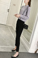 Grey and  Black Slim Contrast Linking Two-Piece Stand Collar Plus Size Long Sleeve Jumpsuit for Casual Office