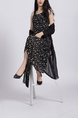 Black Colorful Two Piece Midi Dress for Casual Party Office