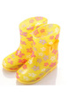 Yellow PVC Wellington Waterproof Girl Shoes for Casual Rain