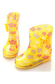 Yellow PVC Wellington Waterproof Girl Shoes for Casual Rain