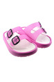 Pink and White PVC Comfort Slide Buckle Girl Shoes for Casual