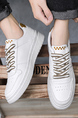 White Leather Round Toe Platform Sport And Casual Breathable Shoes