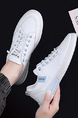 White Leather Round Toe Platform Breathable Soft Bottom Casual Shoes