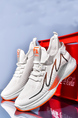 White Mesh Round Toe Platform Casual Couple Sports Shoes