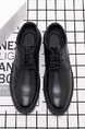 Black Patent Leather Round Toe Platform Breathable Work Shoes