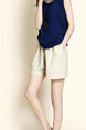 Light Khaki Loose Wide-Leg One Quarter Shorts for Casual Sporty