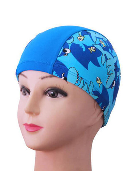 Blue Boy Located Printing Cap Swimwear for Swimming