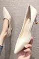 Off White Leather Pointed Toe Platform Stiletto Heels