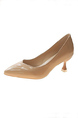 Brown Patent Leather Pointed Toe Platform Stiletto Low Heel