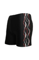 Black Plus Size Contrast Located Printing Side Swim Shorts Swimwear for Swimming