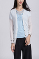 White Button Down Long Sleeve Top for Casual Office Party