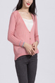 Pink Button Down Long Sleeve Top for Casual Office Party