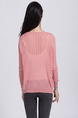 Pink Button Down Long Sleeve Top for Casual Office Party