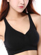 Black Sports Rimless Polyester Bra 
