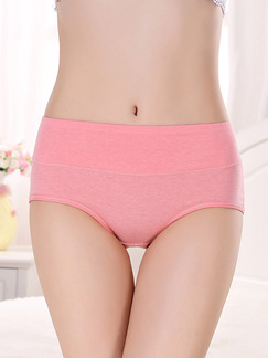 Pink Plus Size Medium Waist Broadside Brief Polyester and Elasticity Panty