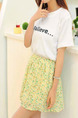 Colorful Slim A-Line Printed Adjustable Waist Skirt for Casual Beach