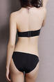 Black U-Shaped Gather Polyester and Elasticity Underwear