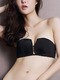 Black U-Shaped Gather Polyester and Elasticity Underwear