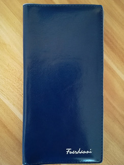 Blue Leatherette Credit Card Checkbook Bifold Wallet