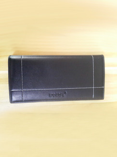 Black Leatherette Credit Card Photo Holder Bifold Wallet