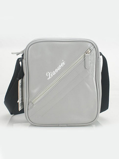 Light Grey Leather Leisure Business Shoulder Messenger Bag