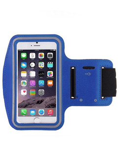Blue Nylon Outdoor Touch Screen Phone Arm Armband Wristband Bag