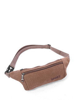 Brown Canvas Outdoor Sports Washed Fanny Pack Bag