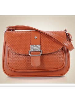 Brown Leatherette Satchel Shoulder Bag