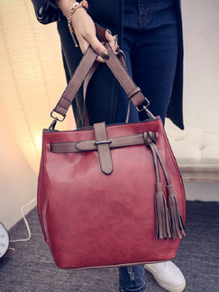Red Leatherette Shoulder Crossbody Bag