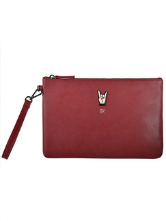 Red Leatherette Evening Clutch Bag On Sale