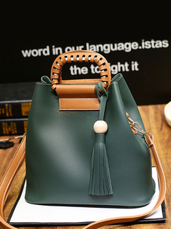 Green Brown Leatherette Shoulder Crossbody Hand Bag
