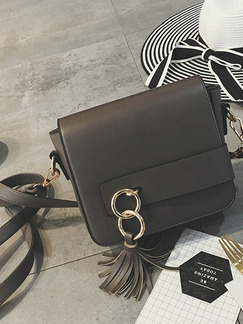 Grey Leatherette  Shoulder Crossbody Satchel Bag