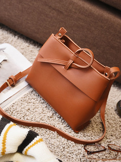 Brown Leatherette  Shoulder Crossbody Bag