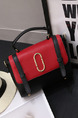 Black and Red Leatherette  Hand Shoulder Crossbody Satchel Bag