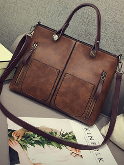 Brown Leatherette  Hand Shoulder Crossbody Bag