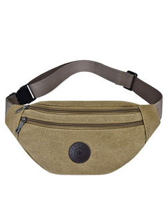 Brown Canvas Fanny Pack Waist Bag