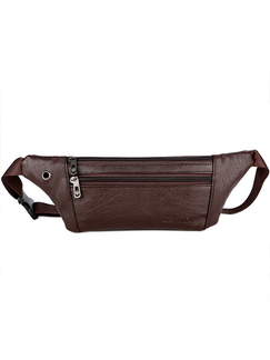 Brown Leatherette Fanny Pack Waist Unisex Bag