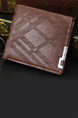 Brown Leatherette Photo Holder Credit Card Bifold Men Wallet