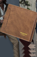 Light Brown Leatherette Credit Card Photo Holder Bifold Men Wallet